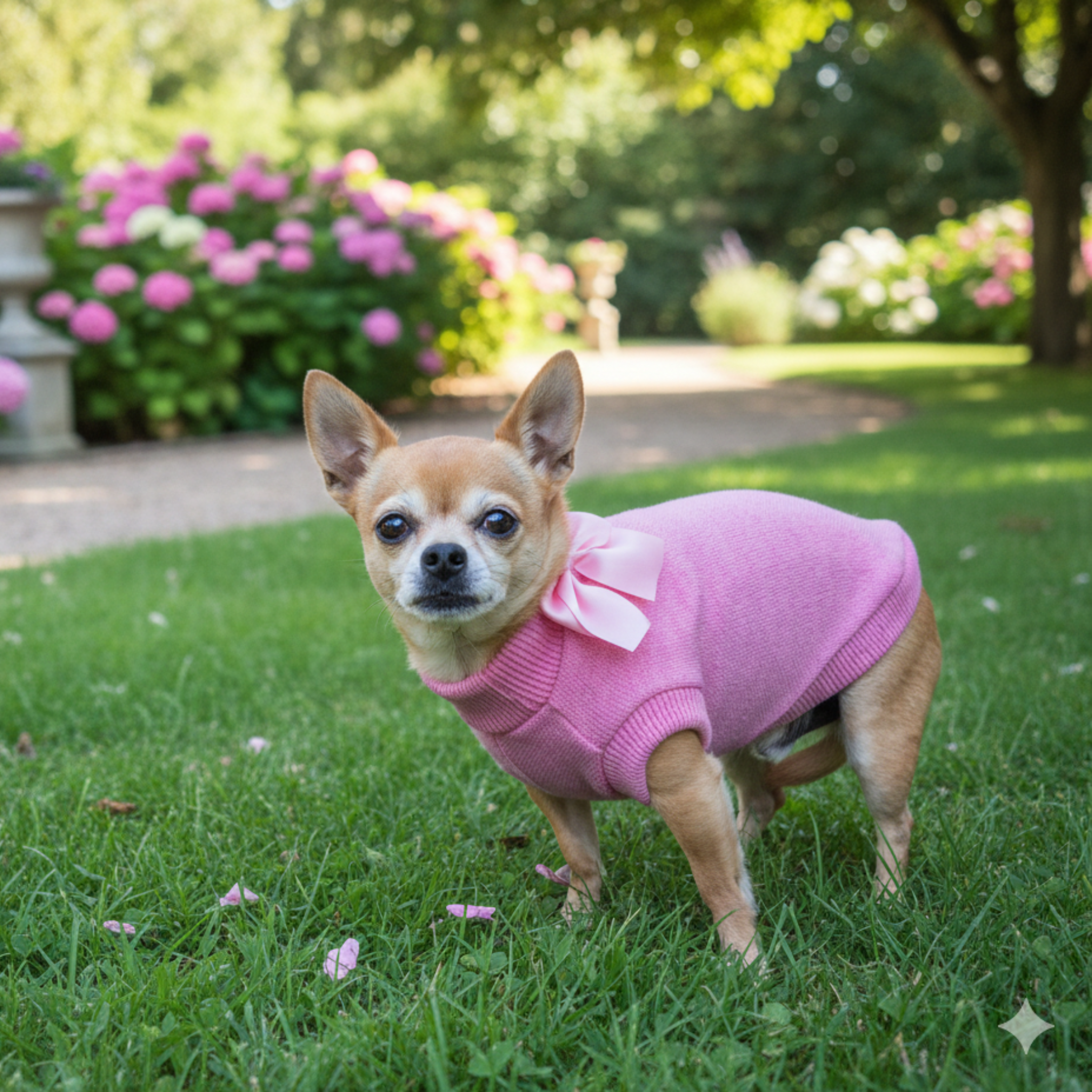 Maglione Giallo Lana Merino con Swarovski per Cani